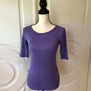 Michael Stars Shine 3/4 Sleeve Ultra Violet Top